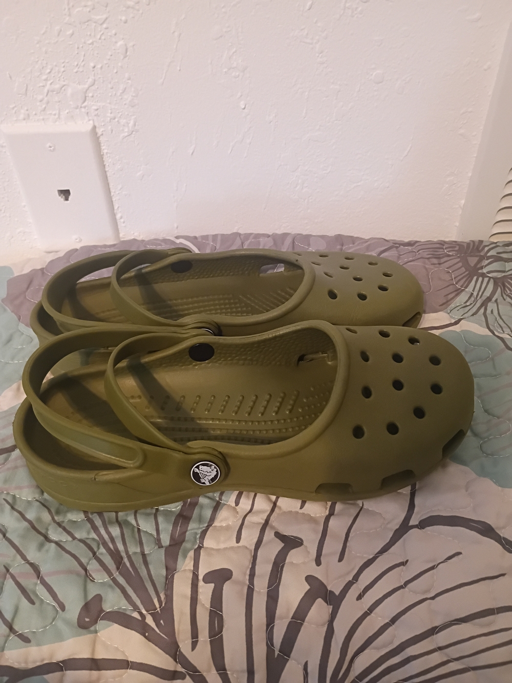 Olive Green Slip-On Clog Shoes - Picture 3 of 11